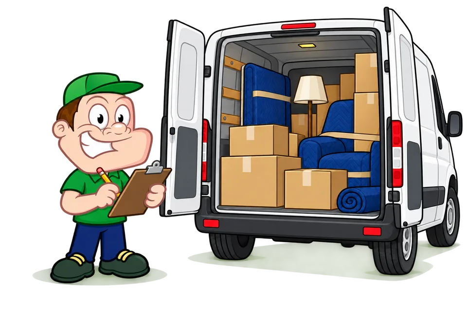 Driver Dan checking a moving inventory