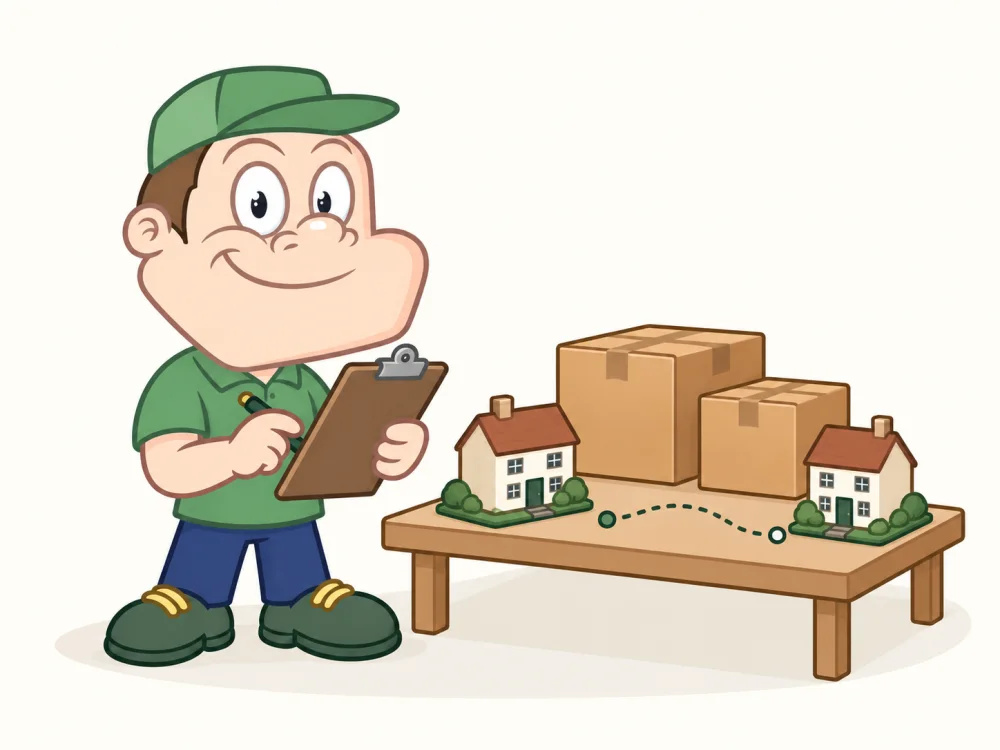 Professional Driver Dan planning loading access and checking a moving inventory
