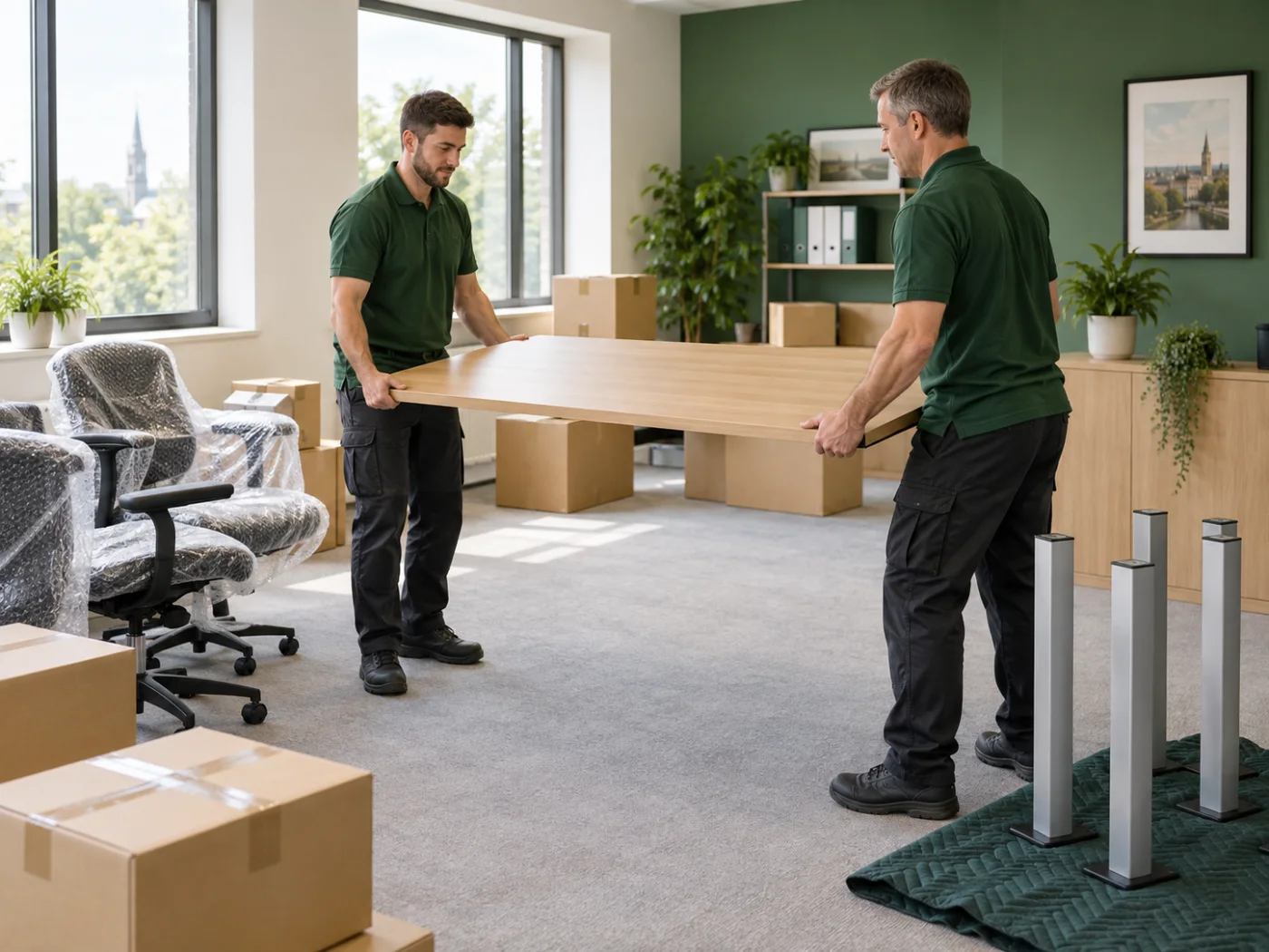 Illustrative office removal scene