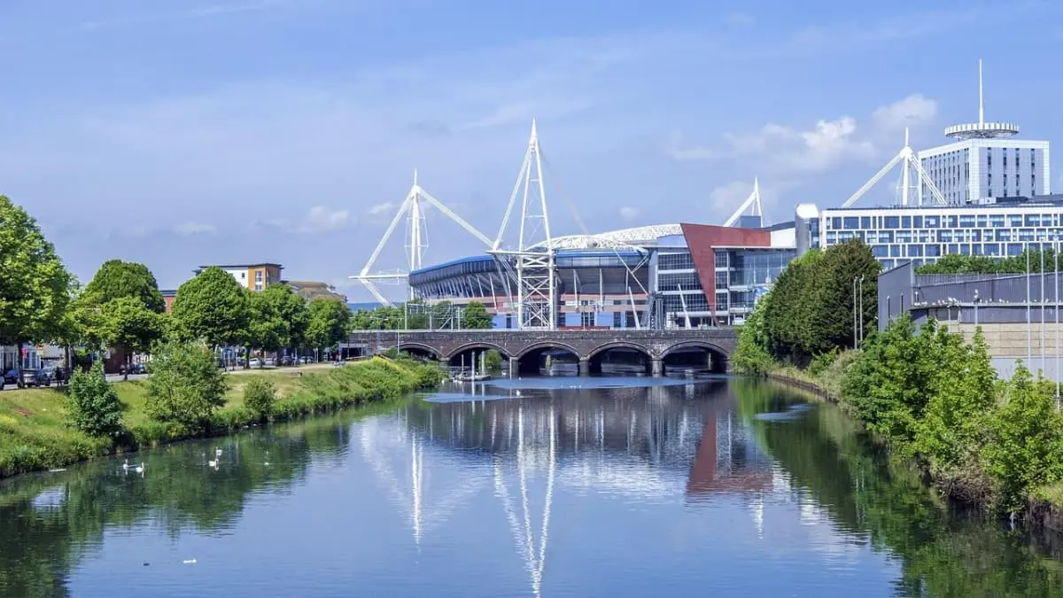 Cardiff waterfront and stadium