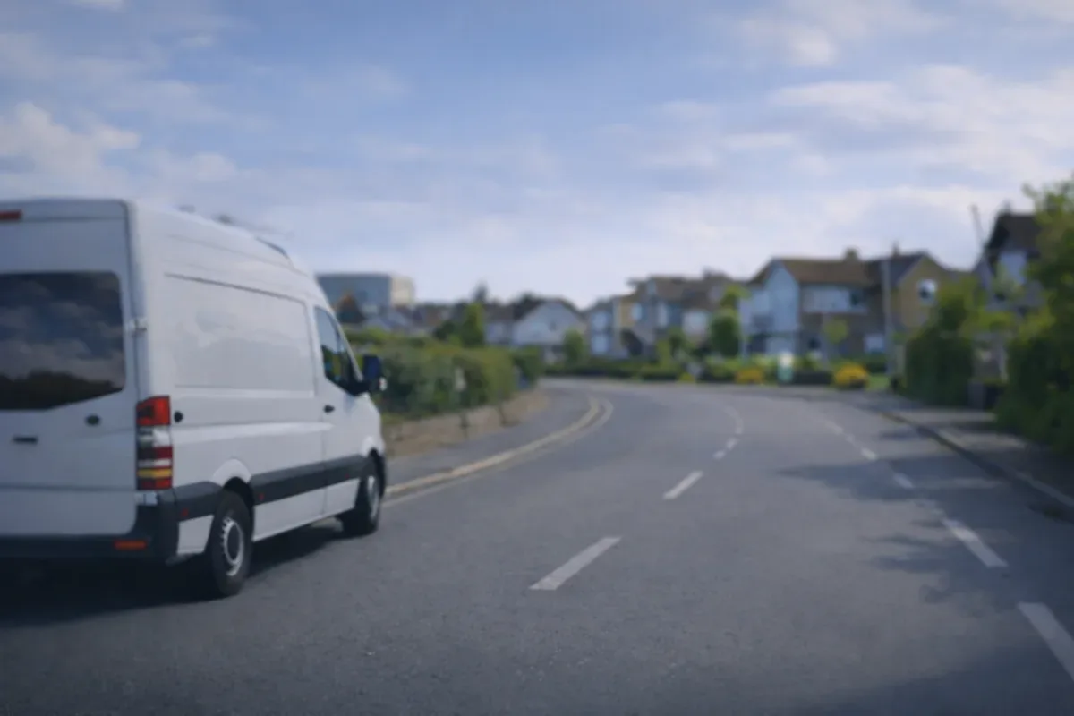 Moving van travelling on a UK motorway