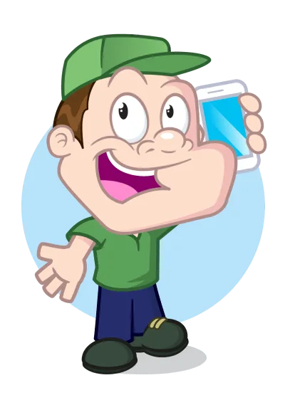 Driver Dan holding a mobile phone