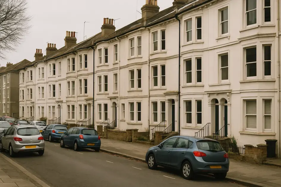 Moving guide illustration: Hove property access challenges for a man and van move